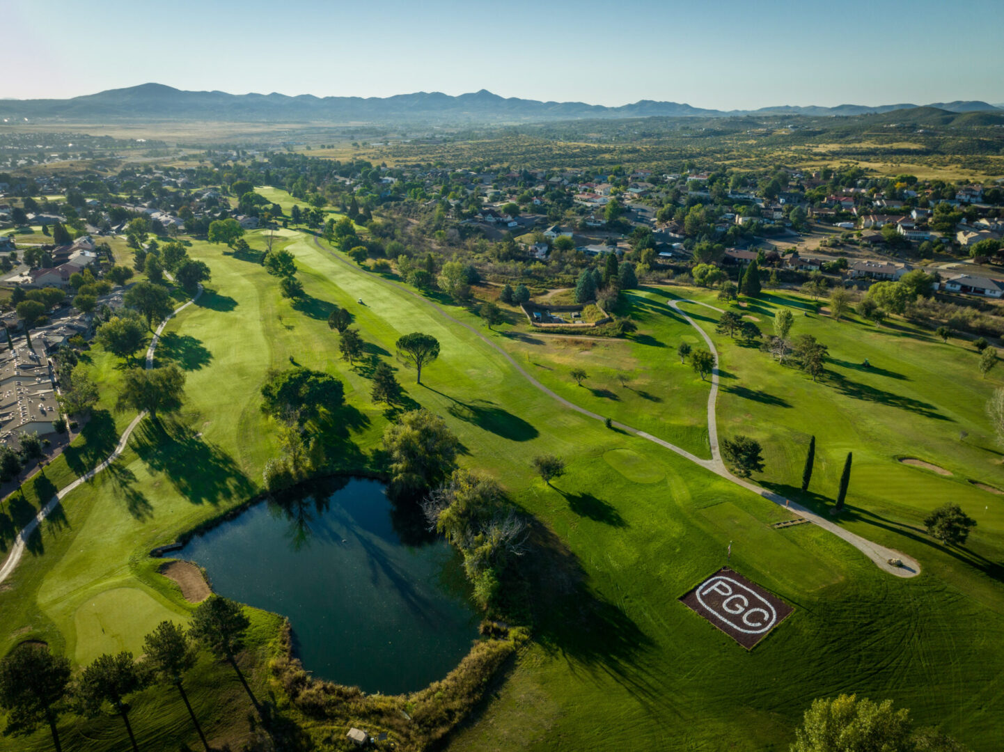aerial view of the Prescott Golf Club grounds