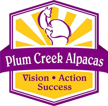 Plum Creek Alpacas logo - Vision, Action, Success