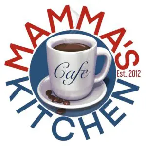 Mamma's Kitchen cafe logo, coffee cup