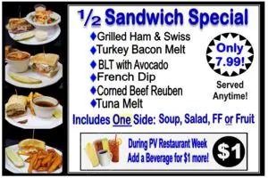 $7.99 half sandwich special